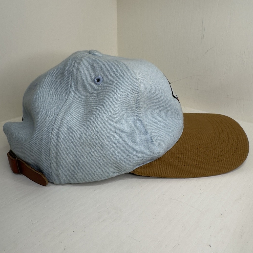 Legend‎ Headwear Adjustable Multicolor Hat Leather Strap Brown Blue Made In USA - Picture 4 of 11